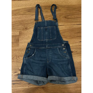 Women's FatFace Blue Denim Shortie Dungaree Overalls Size 6